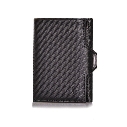 DONBOLSO NextGen Wallet - Cardholder and Slim Wallet with Coin Compartment - RFID Protection Wallet for Men and Women - Mini Wallet for up to 11 cards - 9 x 7.1 x 2 cm - Carbon Design.