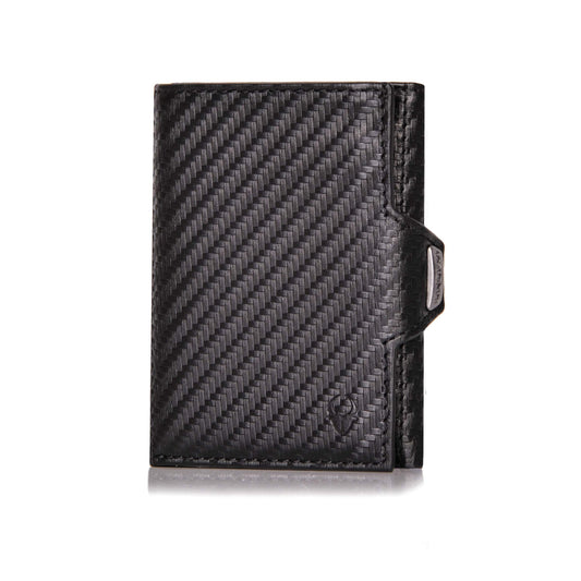 DONBOLSO NextGen Wallet - Cardholder and Slim Wallet with Coin Compartment - RFID Protection Wallet for Men and Women - Mini Wallet for up to 11 cards - 9 x 7.1 x 2 cm - Carbon Design.