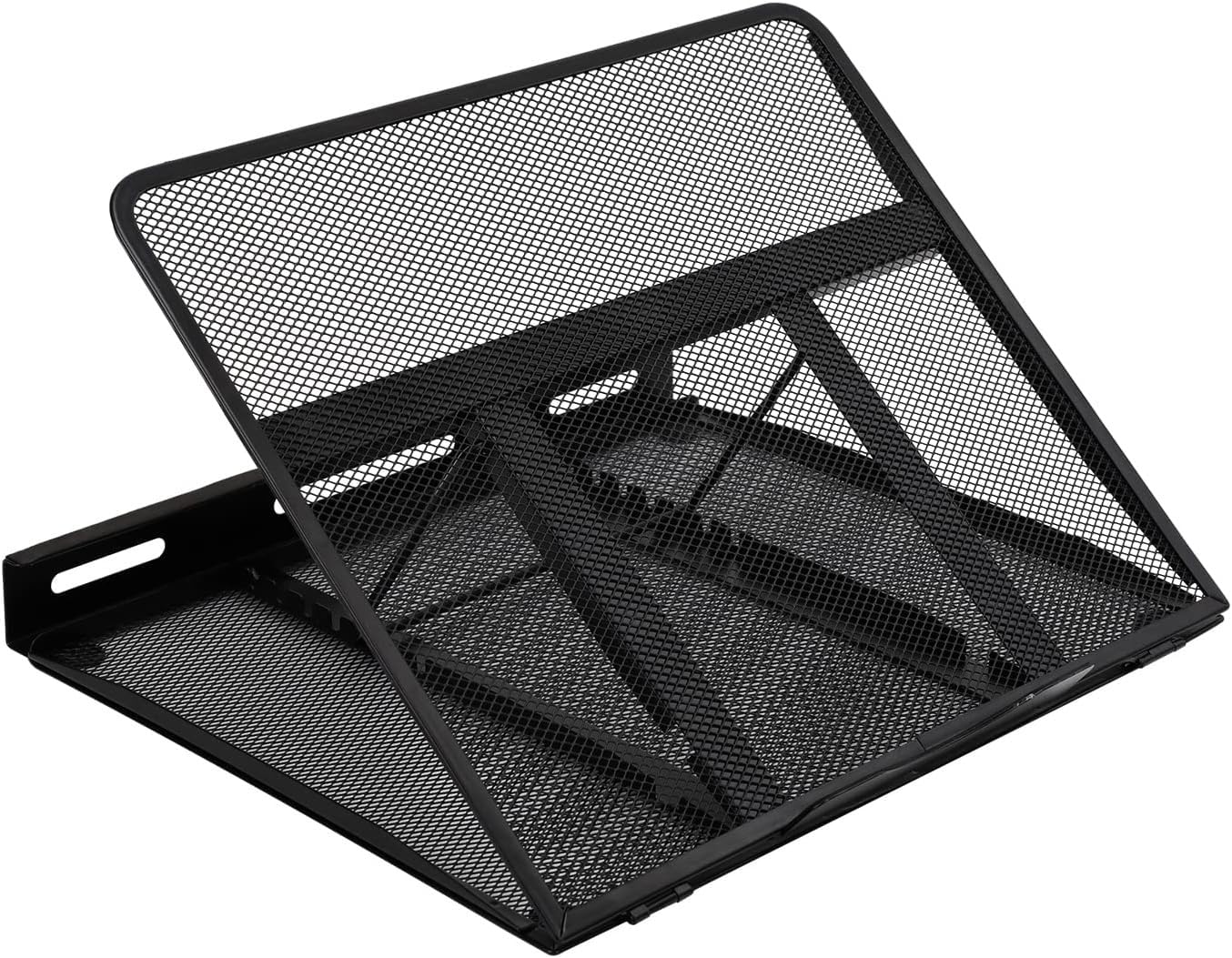 Amazon Basics Ventilated, Adjustable, Ergonomic Laptop Stand, compatible with laptops up to 17.3 inches, 13 x 11.3 x 7.3 inches, Black.