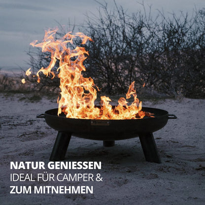 Finnwerk HARRI Fire Pit in Rust Optic 80 cm - Exclusive steel with elegant rust patina - Fire pit for the garden - Decorative and rustic - Fire pit cover available separately.