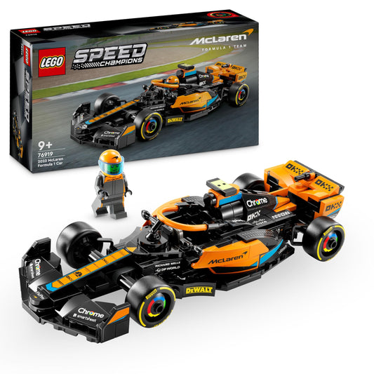 LEGO Speed Champions McLaren Formula 1 Race Car 2023, toy for kids aged 9 and up, boys and girls who enjoy playing independently, buildable vehicle model, bedroom decoration 76919