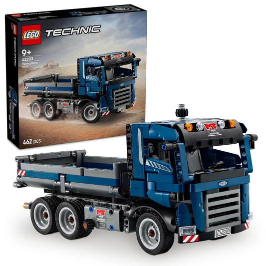 LEGO Technic Dump Truck toy with steering and moving dump bed - blue construction vehicle - birthday or holiday gift idea - building set for boys and girls aged 9 and up 42203