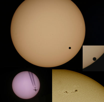 Bresser Spica EQ 130/650 reflector telescope with smartphone camera adapter and high-quality lens solar filter, including mount, tripod, and accessories.