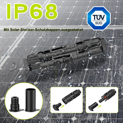 Tool-free solar cable 4mm²/6mm², solar cable extension 1/2/3/5/10m, PV cable (6mm2, 5m)