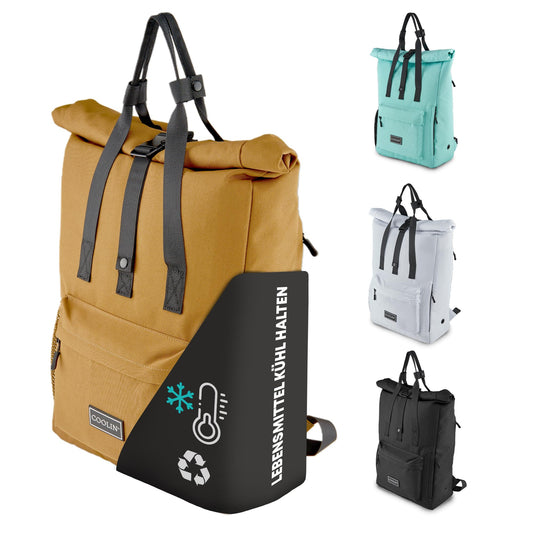 Coolin' Cooler Backpack 30L | Backpack with insulated compartment for beer, picnic, drinks & more | Cooler bag as a backpack - practical & easy | Thermo backpack for beach or hikes (Brown)