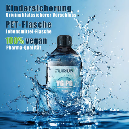 2 x 500ml 50% VG Glycerin / 50% PG Propylene Glycol, pharmaceutical grade, high purity 50% VG Glycerin liquid E422 / 50% PG Propylene Glycol liquid E1520- Pure, Vegan, 0% additives