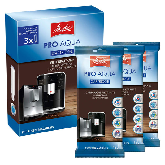 Melitta Filter Cartridges Pro Aqua (3 cartridges) - lime filter for fully automatic coffee machines, prevent limescale deposits & reduce contaminants for the best coffee taste, Old