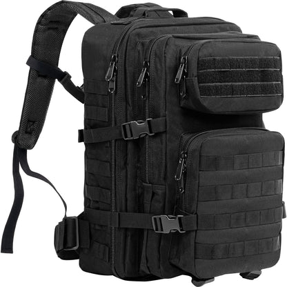ProCase 40L Military Tactical Backpack, Large Capacity 3 Day Army Assault Pack Bag Go Bag Backpack for Hiking, Hunting, Trekking, Camping, and other outdoor activities - Black