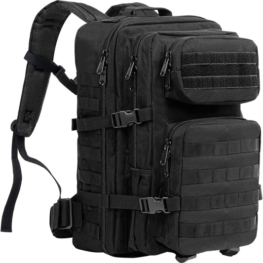 ProCase 40L Military Tactical Backpack, Large Capacity 3 Day Army Assault Pack Bag Go Bag Backpack for Hiking, Hunting, Trekking, Camping, and other outdoor activities - Black