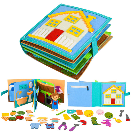 Quiet Book 2 years | Montessori toy for 1 year olds for motor skills | Sensory toy for 1-6 year olds, gift for girls and boys...
