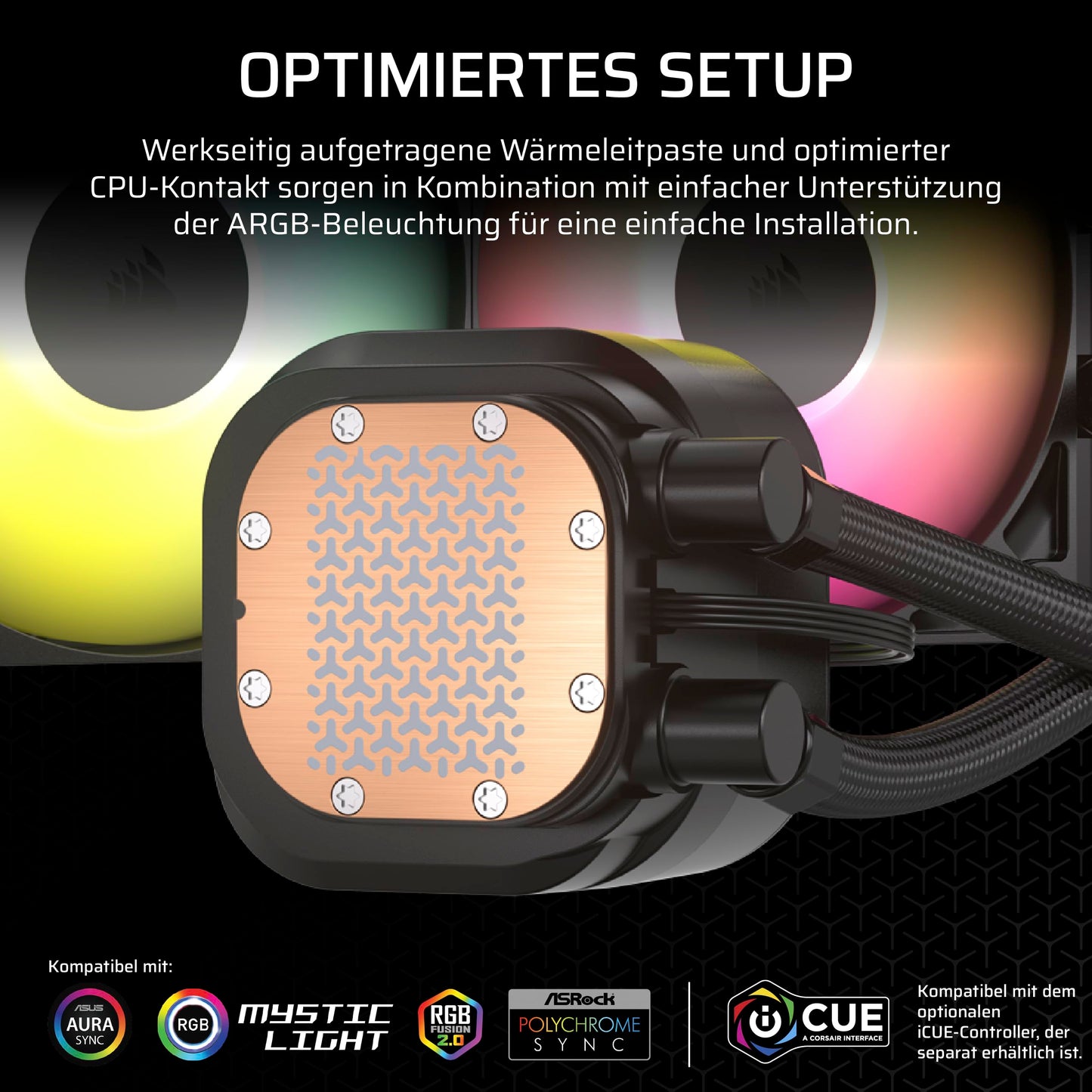 CORSAIR Nautilus 360 RS ARGB CPU Liquid Cooler - 360mm AIO - Low Noise - Direct Motherboard Connection - Intel LGA 1851/1700, AMD AM5/AM4 - 3X RS120 ARGB Fans Included - Black