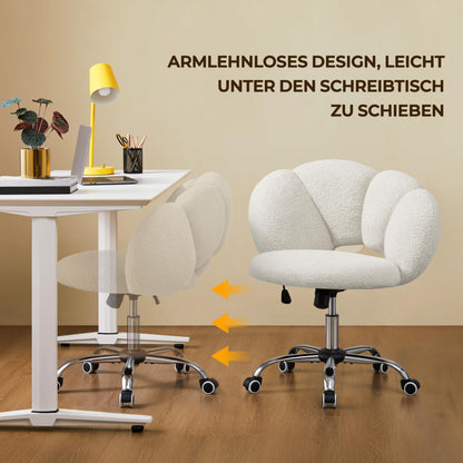 Yaheetech Cloud-shaped Office Chair Ergonomic Desk Chair with up to 136kg Capacity Adjustable Height Computer Chair for Bedroom Office Living Room White