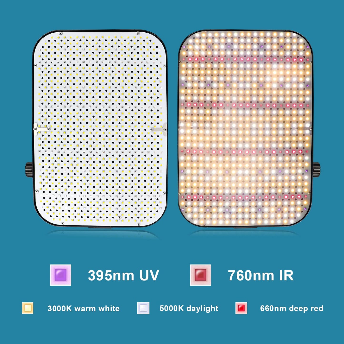 COKOLILA Dimmable Led Grow Light, 1200w LED Plant Lamp Full Spectrum with 584pcs SMD Leds, UV & IR Daisy Chain Function Grow Light for Indoor Plants, Vegetables, Flowers