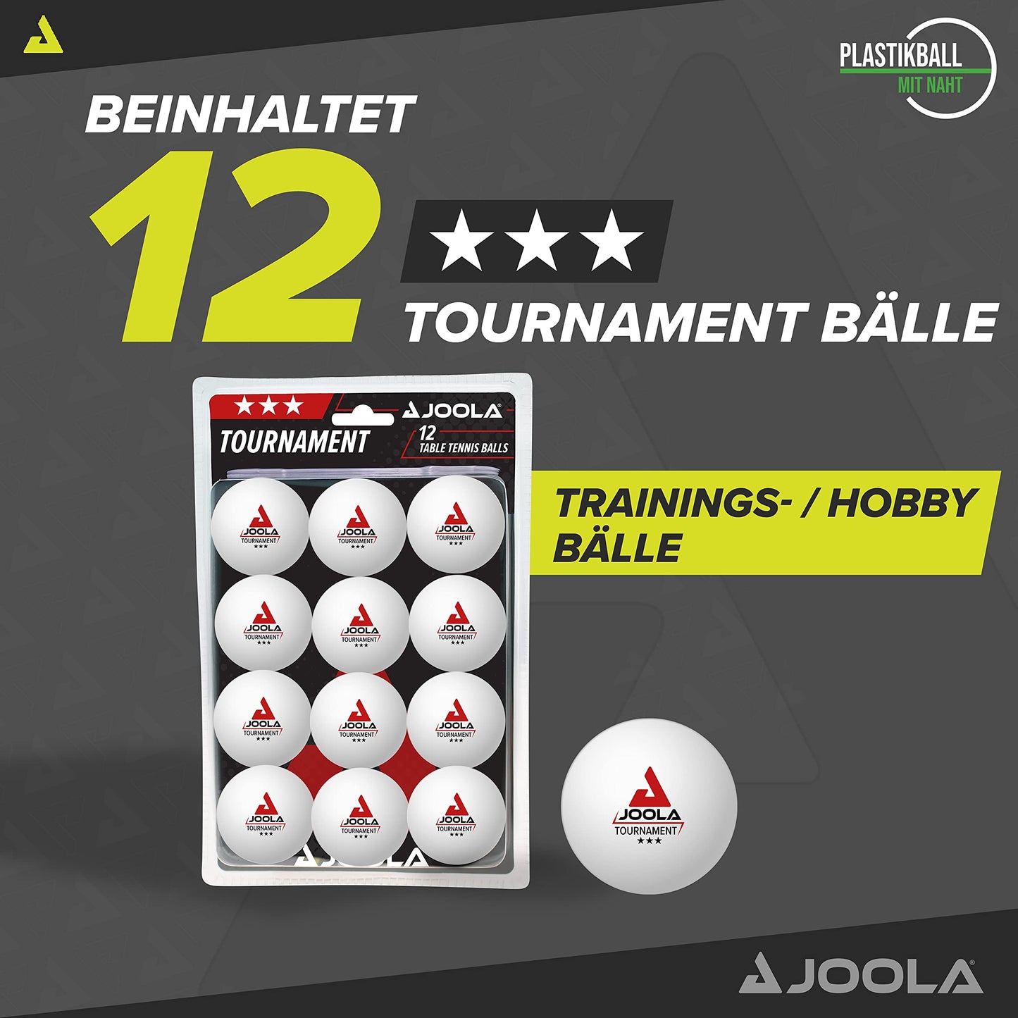 JOOLA Unisex Adult TT Case Pocket Racket Cover, Blue & Table Tennis Balls Tournament 3-Star Selected 40+mm Diameter Premium Table Tennis Training Balls White, 12 Pieces
