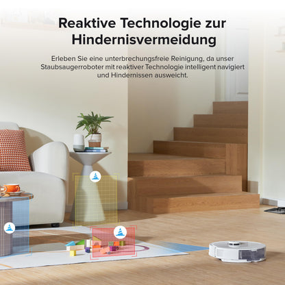 Roborock Q8 Max+ robot vacuum with auto-empty station, DuoRoller brush, 5500Pa suction power, 2.5L dust bag, 350mL water tank, PreciSense LiDAR navigation (White)