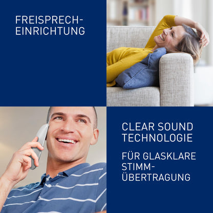 Panasonic KX-TG6822GS DECT cordless telephone with answering machine (low radiation, eco mode, GAP phone, landline, call block, duo) pearl-silver.