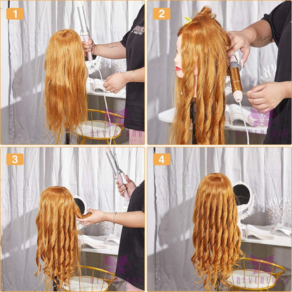 Neverland 80% real hair mannequin head for hairdresser training 24 inch with table clamp + hair styling braid set. Great for hair salons and practicing hairstyles.