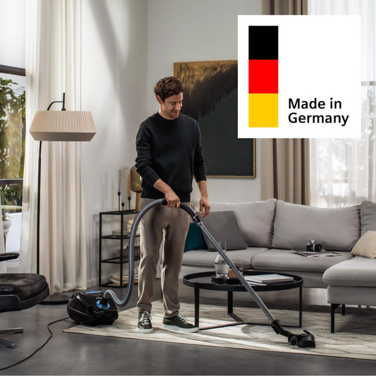 Siemens vacuum with bag Q5.0 Extreme silencePower VSQ5X1232, for allergy sufferers, hygiene filter, strong suction power on parquet, carpet and tiles, long cable, Made in Germany, 850 W, black