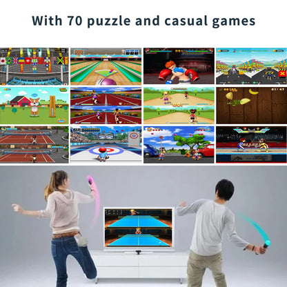 Game console for kids and adults, HD video game system with 100+ games, 17 camera AR games, 2 game controllers, TV PC toy gift for boys and girls ages 3 and up