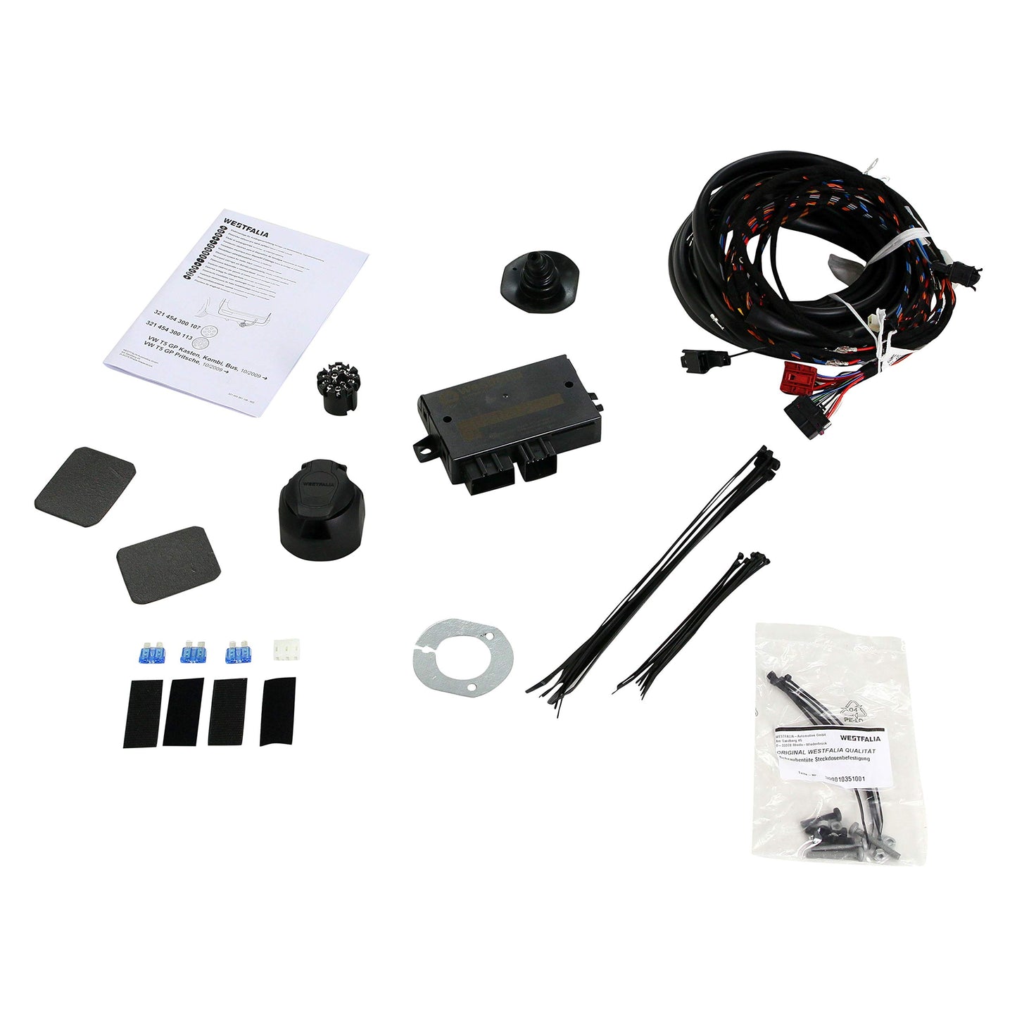 Westfalia 13-pin electric kit, vehicle-specific for VW Transporter T5/T6 (Panel Van) (from MY 05/2012) - only for vehicles with pre-equipment for trailer hitch.