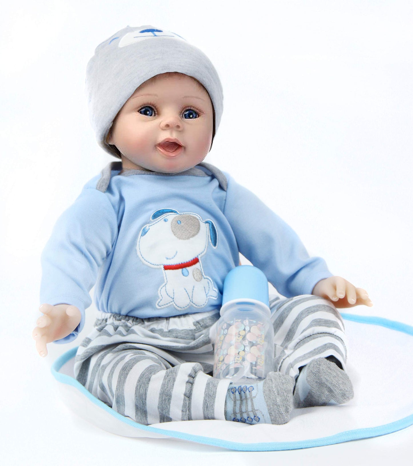 ZIYIUI Reborn Baby 22 inch 55cm Realistic Doll made of Soft Silicone Vinyl - Handmade, Looks like a real baby.