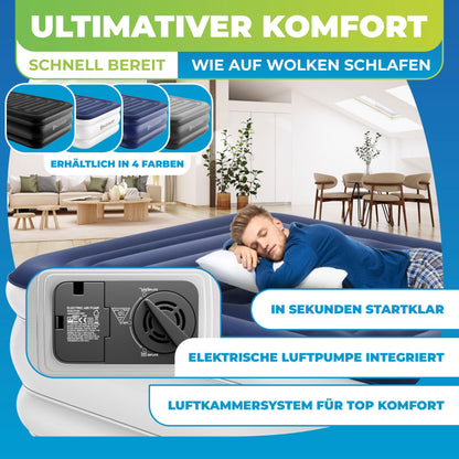 KESSER® Inflatable Mattress Airbed Self-Inflating Guest Bed with Built-In Electric Pump, Air Mattress for Camping or Home Use with Bag, Suitable for 1 Person - 203 x 95 x 51cm