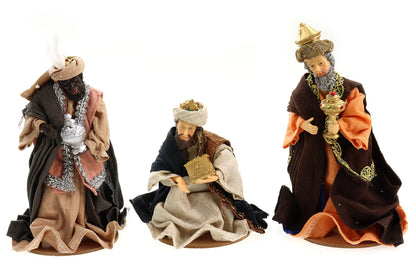 Unknown nativity scene set 13 pieces with clothes, Holy Family, Three Wise Men, Angel & Shepherds H.: 17cm Nativity scene figures Nativity accessories Christmas decoration