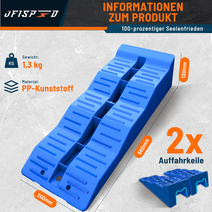 OFISPEED RV leveling blocks, 5 ton step chocks 2 pieces with carrying bag (Blue), Stable & Lightweight for camping, leveling blocks for uneven surfaces