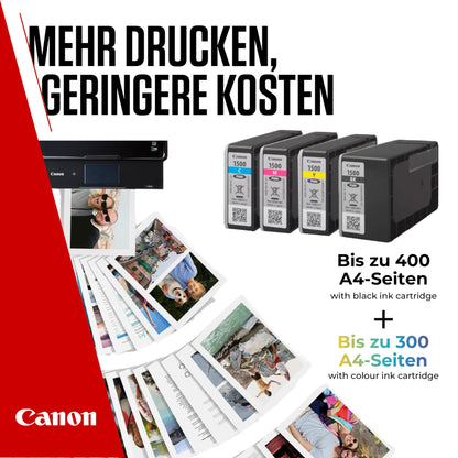 Canon Ink - PGI-1500 C/M/Y/BK Original Printer Color Ink Cartridges - 4-Pack (1 x Black, 1 x Cyan, 1 x Magenta & 1 x Yellow ink cartridges)