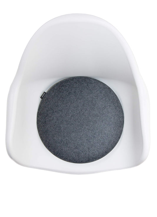 Ampara - Set of 4 - Elegant round chair cushions 40cm - non-slip & comfortable, round felt seat cushions, grey