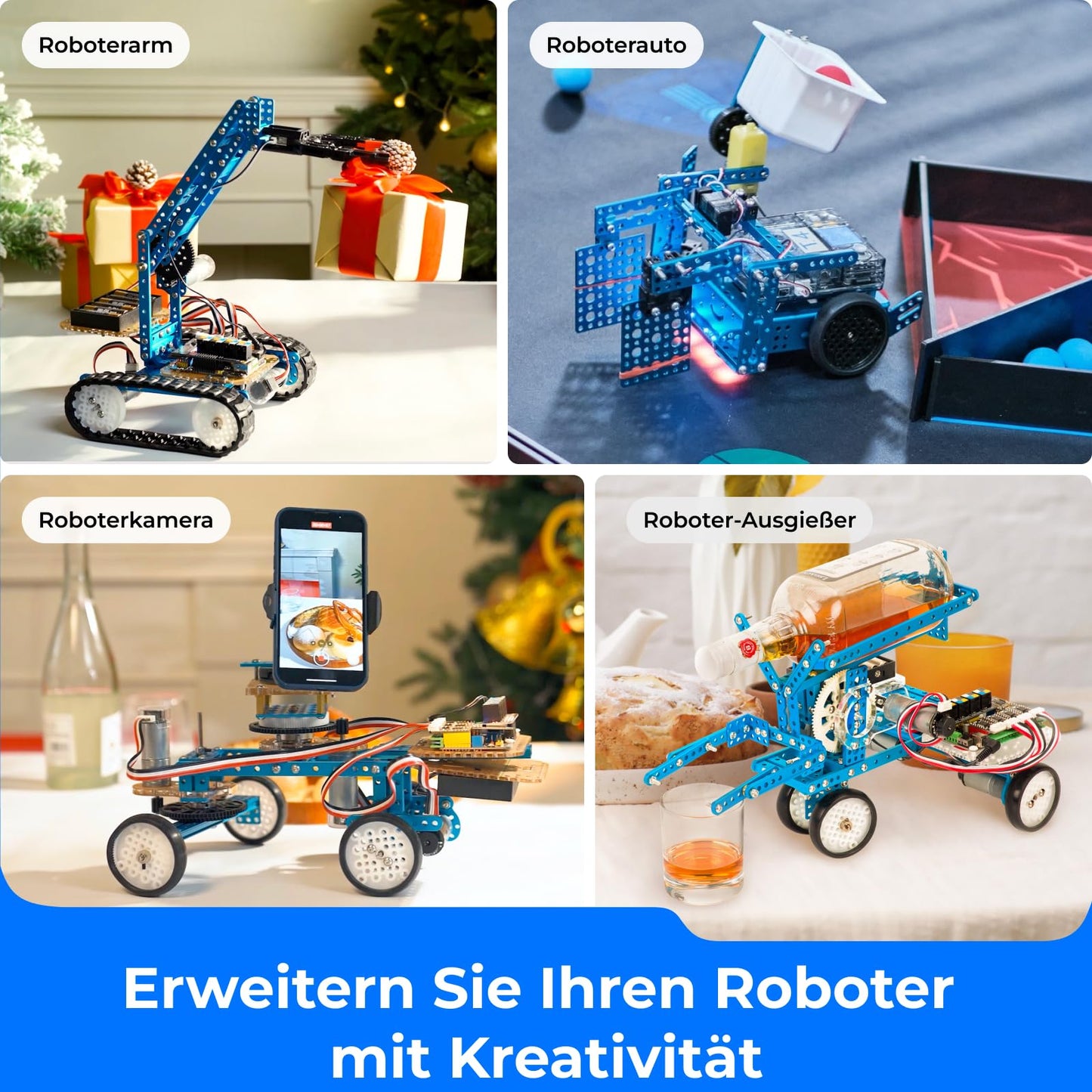 Makeblock mBot Ultimate Robot Build 10 in 1, 160+ mechanical building modules for programming development, programmable robot compatible with Scratch Arduino programming, STEM toy.