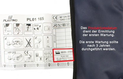 12skipper automatic life jacket 165N ISO with waistbelt, black.