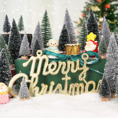 UNIPRIMEBBQ Mini Christmas Tree, Small Pine with Wooden Base for Christmas, Holidays, Parties, Home, Table Decoration, Tree Decoration