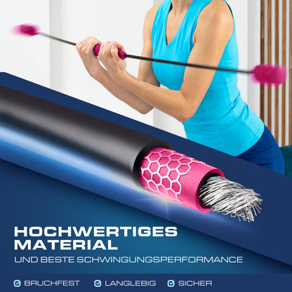 ELANI Swing stick - Adjustable resistance & ergonomic grip - High-strength gymnastics stick, also suitable for physiotherapy - Swinging Sticks, Swing stick fitness champion, Flex Stick