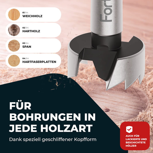 Fortura® Forstner drill bit set Ø10-50mm / wood drill bit / Forstner drill bit / wood drill bit set / hole saw / wood drill / wood milling drill / Forstner drill bit set / pot drill