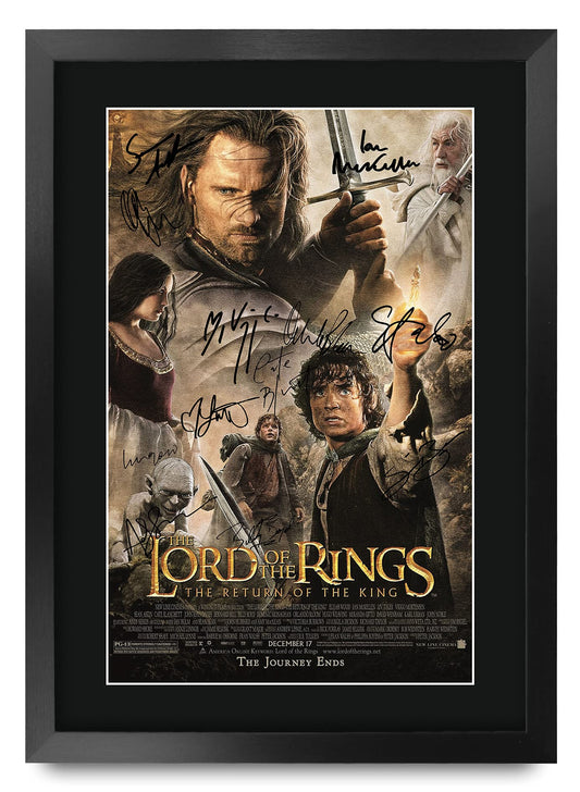HWC Trading Lord Of The Rings The Return Of The King A3 Framed Signed Printed Autographs Picture Print Photo Display Gift For Movie Fans
