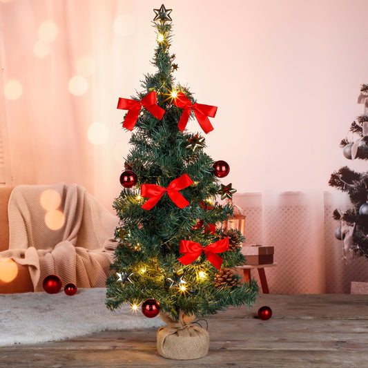 Household International HI Artificial Christmas Tree 75 cm Decorated and decorated fir tree with lights for Christmas.