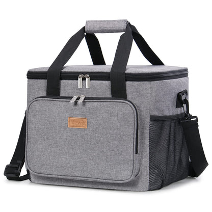Lifewit 24L small cooler bag on the go, insulated lunch bag foldable for men and women, waterproof thermal bag shoulder bag for food, beer, medication, work, beach, travel, gray.