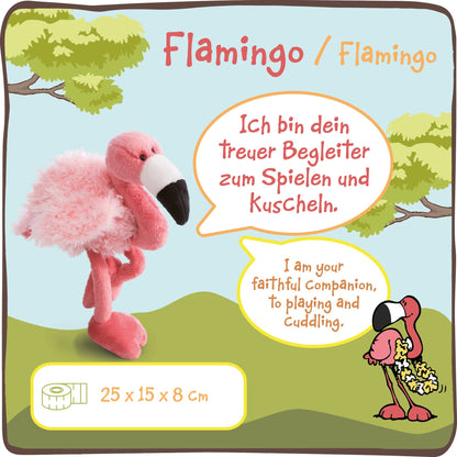 NICI 48395 cuddly toy 25 cm plush toy for girls, boys & babies - Fluffy plush flamingo for playing, collecting & cuddling - Cozy cuddly toy