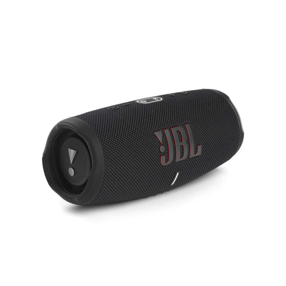 JBL Charge 5 Bluetooth speaker in black - Waterproof, portable boombox with built-in power bank - One charge for up to 20 hours of wireless music enjoyment.