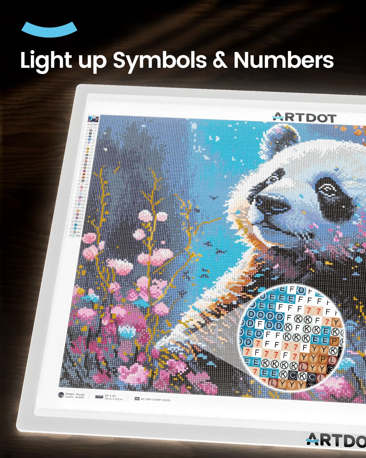 ARTDOT light pad A1 for 5D Diamond Painting accessories, adjustable brightness diamond painting light boards