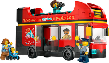 LEGO City Double Decker Bus, Double Decker Toy Bus, Vehicle Playset for boys and girls aged 7 and up, includes 5 figures, including one baby in a stroller 60407
