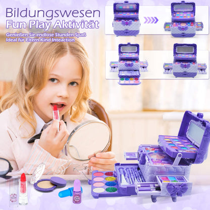 Children's makeup set - Kids makeup kit, girls' makeup case toy, Halloween Christmas birthday gifts for girls aged 4-12 years old Purple...