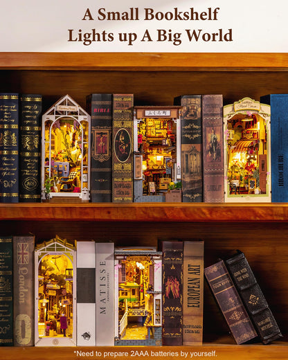 Rolife Book Nook Kit Sakura Vineyard Booknook Japanese Style Izakaya DIY Miniature House Kit for Adults to Build Christmas Birthday Gift Bookshelf Decoration Diorama Kit