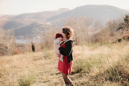 Néobulle - Baby carrier | evolutionary Néo V3 | adjustable with fabric for up to 24 months | 100% cotton with soft straps and Galet Physiological Belt | Color Savane