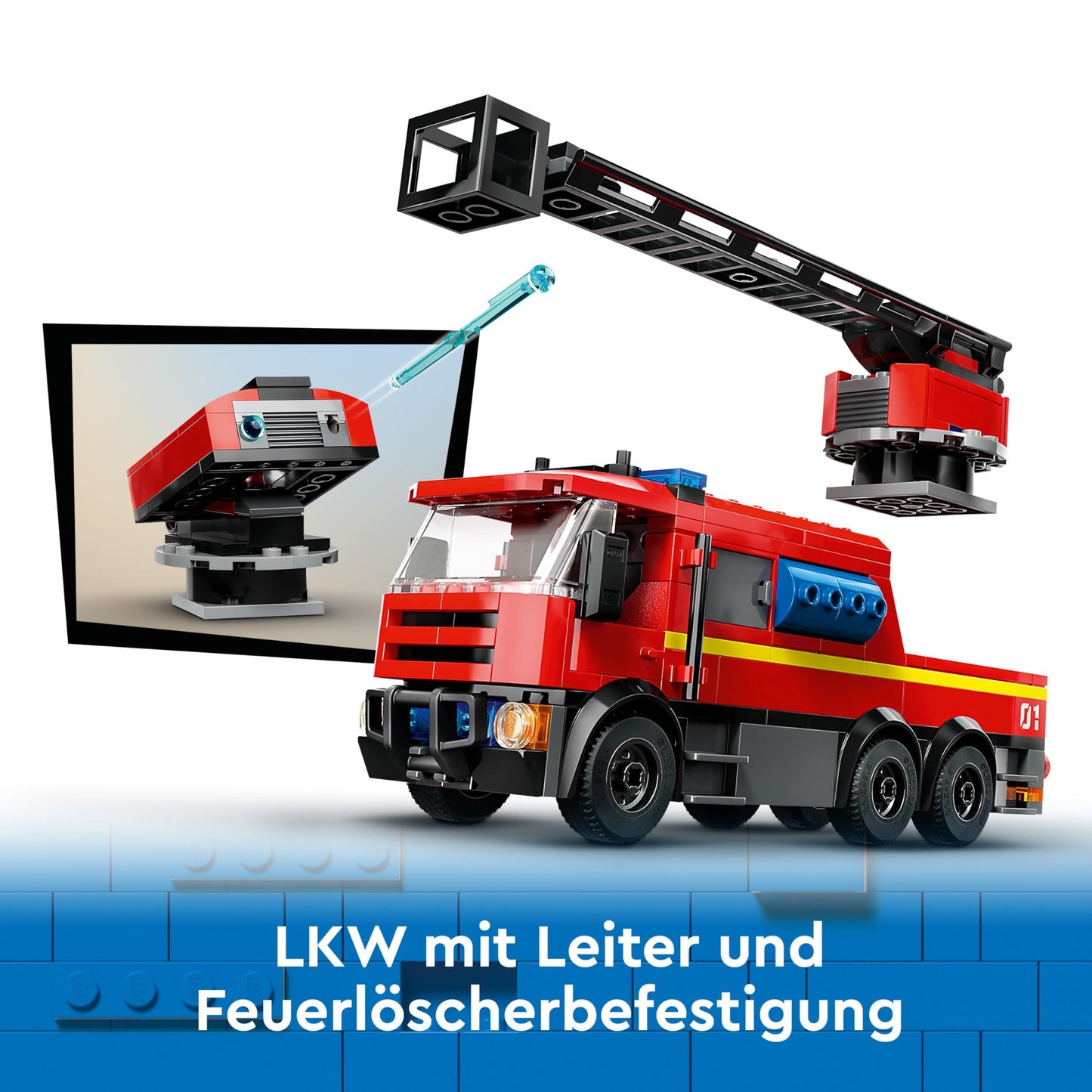 LEGO City Fire Station with Ladder Truck, fire brigade toy with fire station and fire truck, birthday gift for kids aged 6+, set includes dog and 5 minifigures 60414