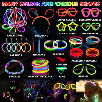 MULEVIP Glow Sticks Party Set 425 Pieces Glow Sticks, Neon Party Glow Bracelets Wedding Glow Toys for Party Decor, Glow Sticks Wedding, Light Sticks for Kids