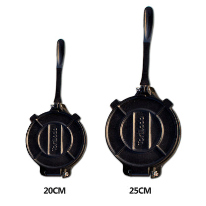 Tortilla press made of cast iron + E-book with 50 tortilla recipes + 100 x parchment paper (25cm)