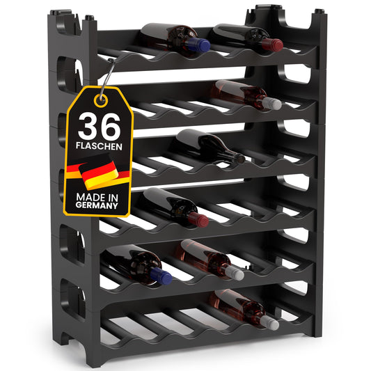 Alpfa bottle rack Made in Germany anthracite for 36 bottles stackable.