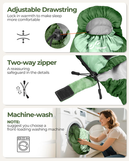 Outdoor Sleeping Bag - Sportneer Adult and Kids Sleeping Bag - Winter Sleeping Bag, Camping Sleeping Bag Lightweight Portable for Camping Hiking Backpacking